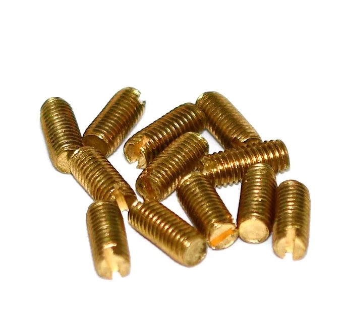 

DIN551 GB73 Headless Screws Grubs Tighten Bolts Brass Slotted Set Screws with Flat Point