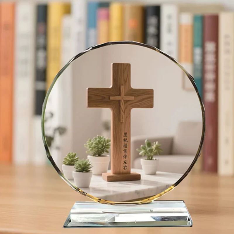 Levitating Cross Lamp Floating Jesus Night Light Magnetic Suspension Glowing Ornament for Christian Catholic Home Decor