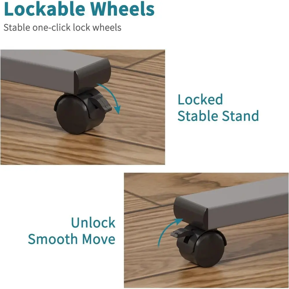 Laptop Table Mobile Adjustable Height Portable Desk Notebook Swivel PC Computer Rolling Desk with Wheels, Laptop Stand for Couch