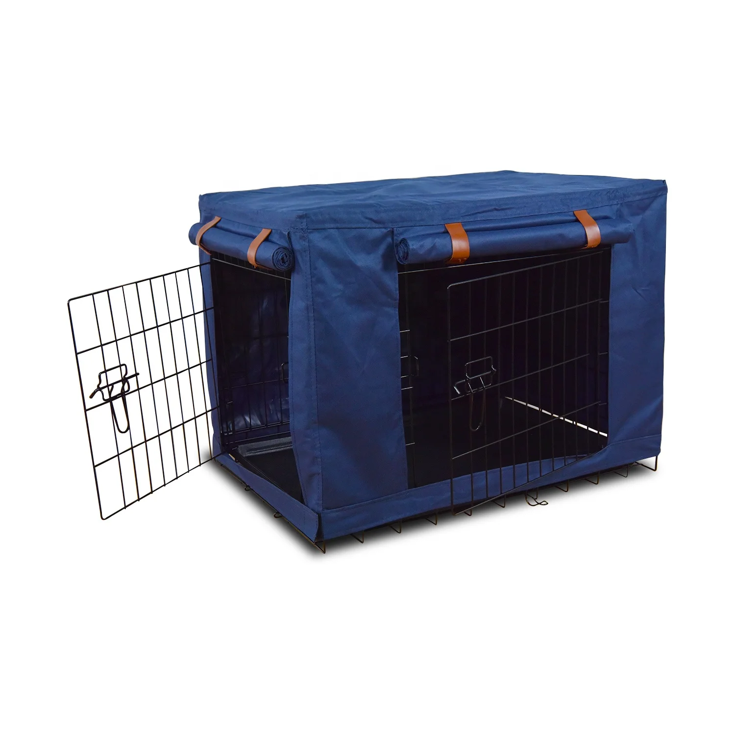 Couverture de caisse pliable pour chien, fournitures de chenil, parc, double porte, personnalisé, 24"