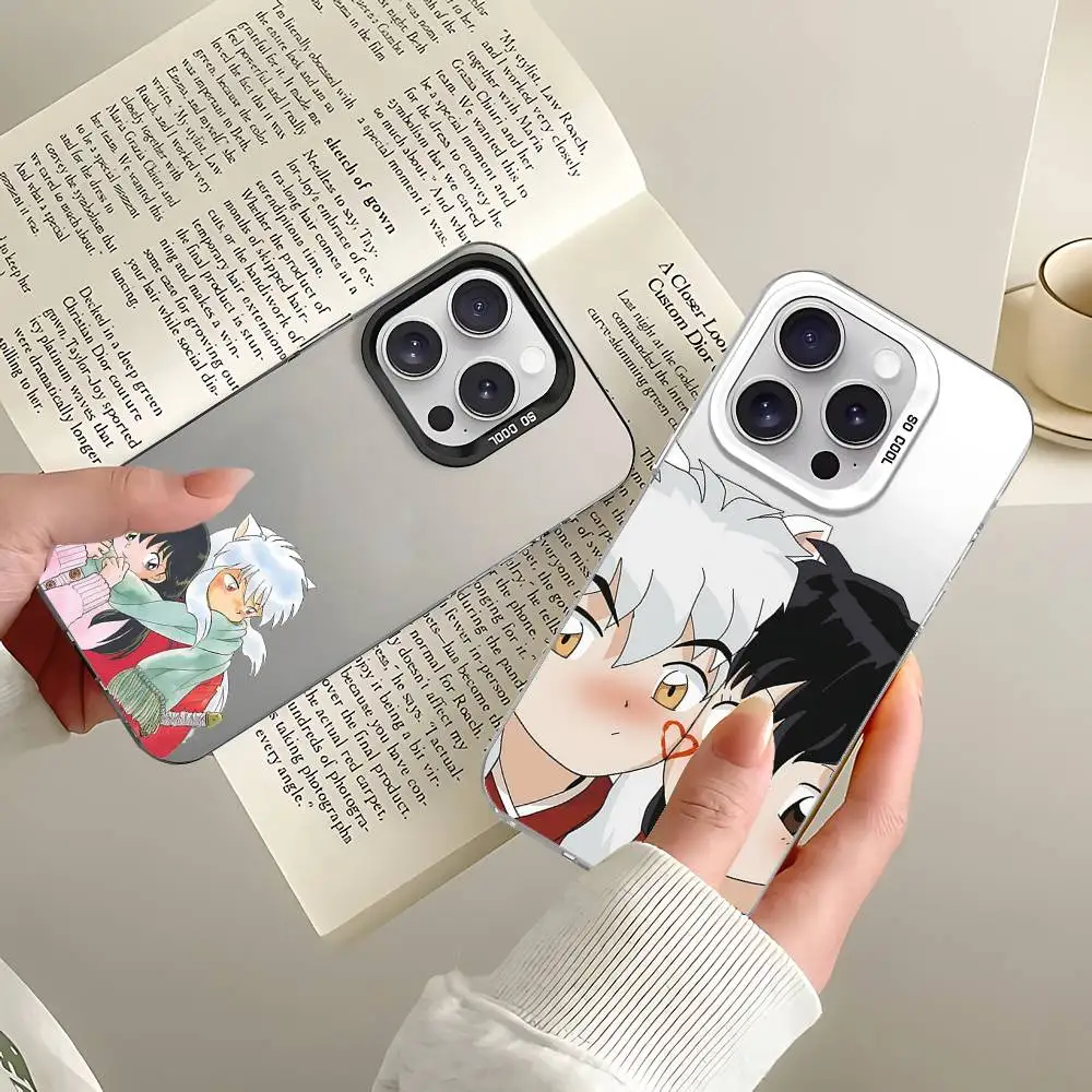 Anime I-Inuyasha-S Handyhülle für iPhone 17 16 15 14 13 12 11 Pro Max X XS XR Galvanisch Versilberte IMD Stoßfeste Schutzhülle