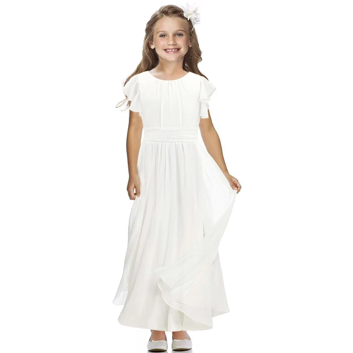 Casual Long Dress for Girls Summer Dress Flower Girl Dresses for Wedding for 4 to 13 Years