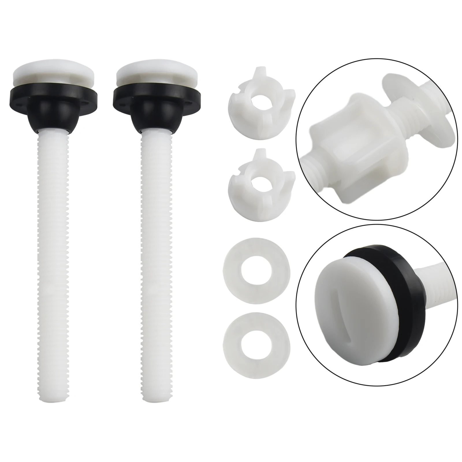 Parts Supply Useful Brand New Toilet Seat Bolts Tools Washers 2pcs Elements Nuts Plastic Replacement Rubber Sturdy