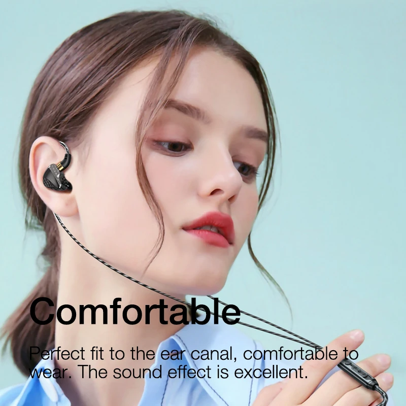 EARDECO 3.5mm Wired Headphones with Microphone Wired Earphone Noise Canceling HiFi Stereo Wired Earphone Earbuds Earhook In Ear