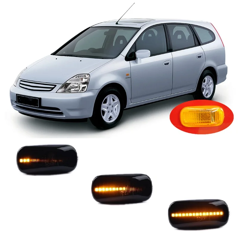 for Honda Stream Almas RN1 RN3 2001 2002 2003 2004 2005 2006 Dynamic LED Indicator Side Marker Turn Light Signal Lamp