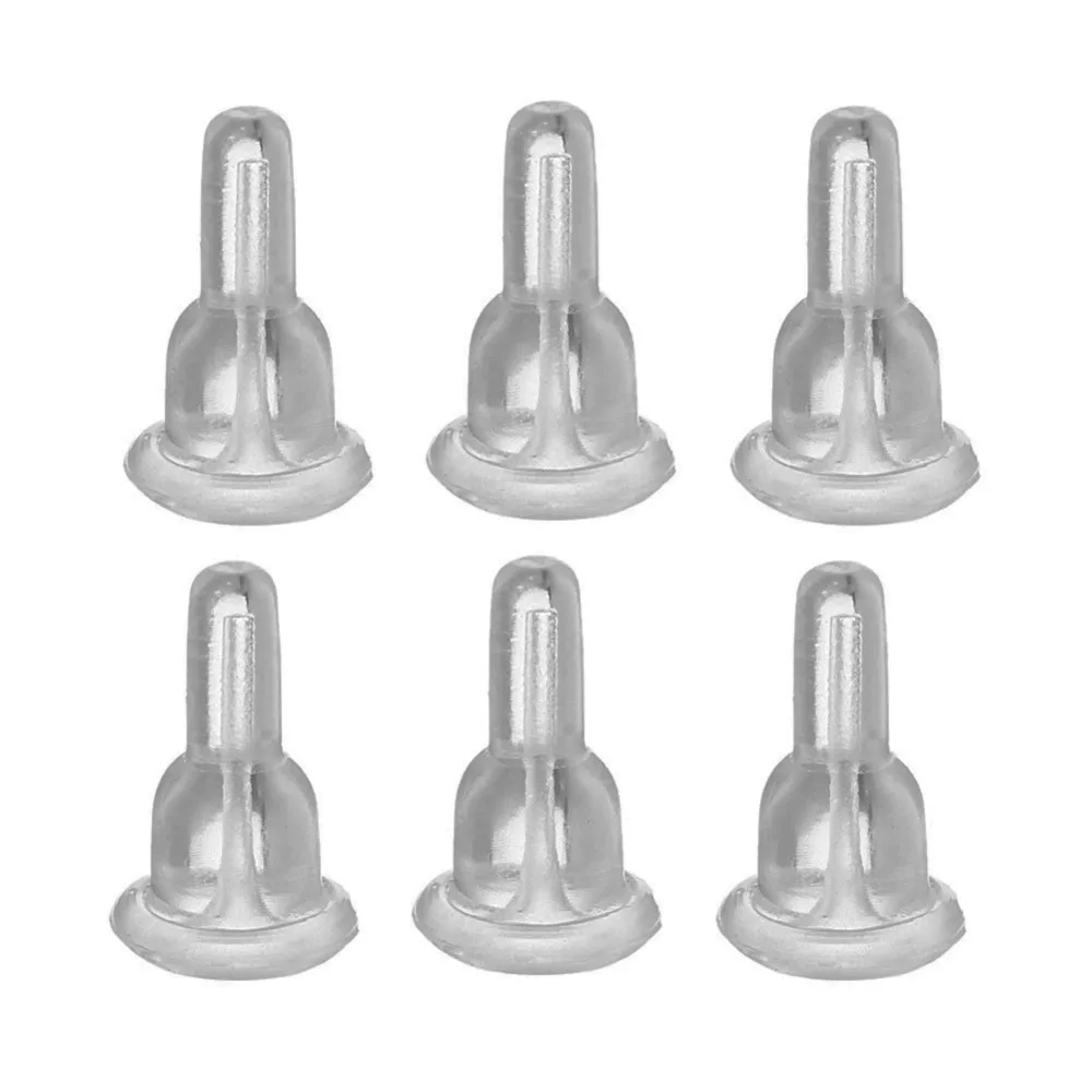 50/100Pcs 6x10mm Silicone Earring Backs Stopper Stud Earring Back Dust-Proof Stopper For Jewelry Making Ear Stopper Accessories