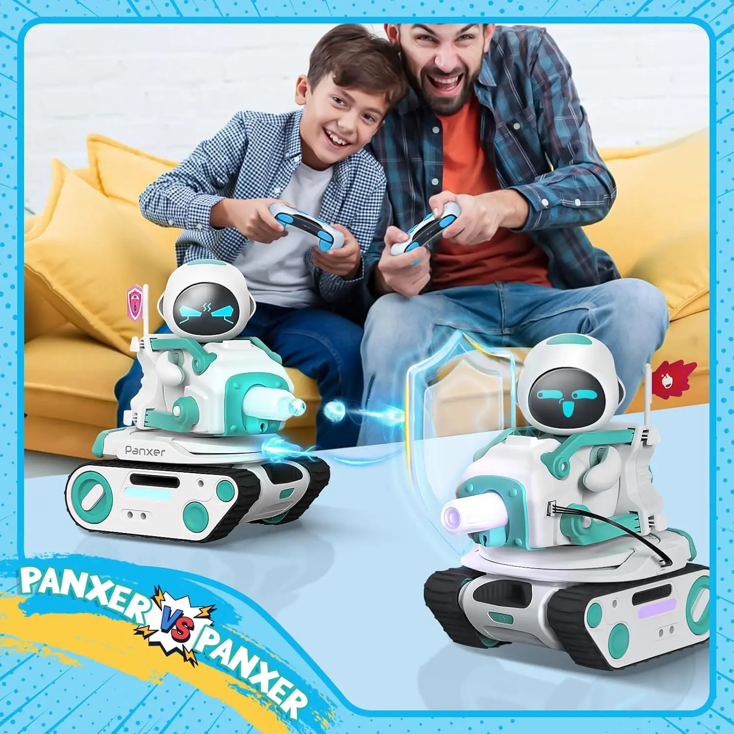 Panxer - RC Battle Tank For Eilik Robot Crawler Car Toys With LED Lights Single And Multi-Player Play Mode