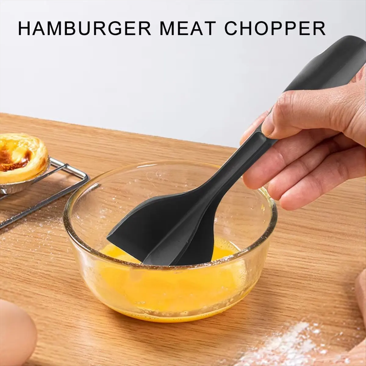 AA83 2Pcs Meat Chopper Non Stick Mix Versatile Masher Kitchen Utensil Tool Heat Beef Food Meat Chopper Ground Beef
