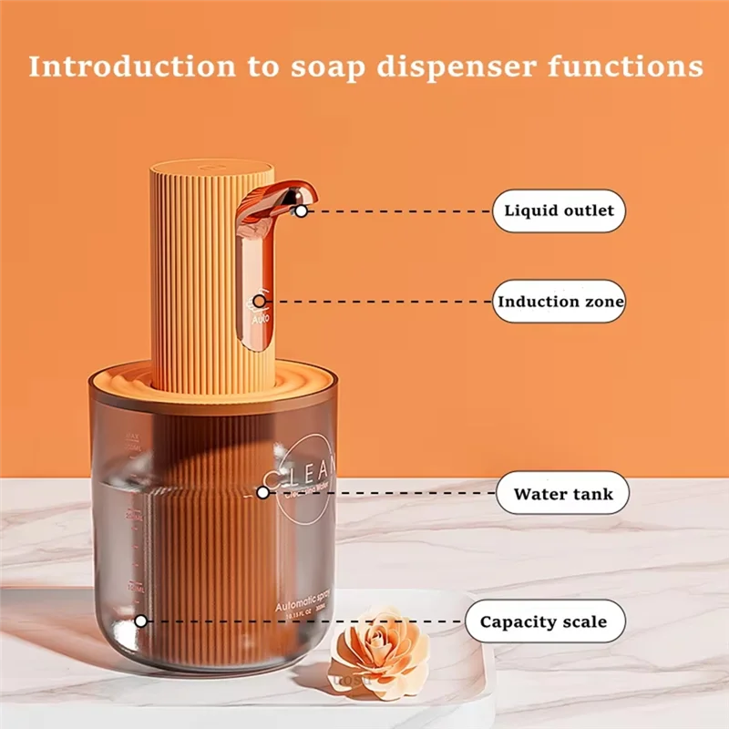 MAKE-Dispensador automático de jabón de espuma de lujo, accesorio de baño inteligente con carga USB y ABS de alta calidad, capacidad de 150-200Ml