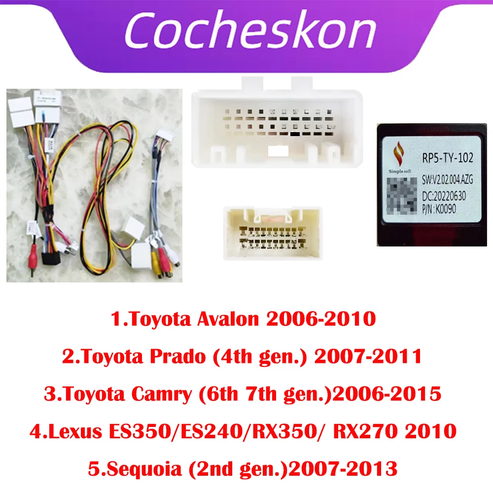 

Автомобильный 16-контактный адаптер проводки Canbus Box Decoder для Toyota Avalon Sequoia Camry Prado TY-SS-01 RP5-TY-002