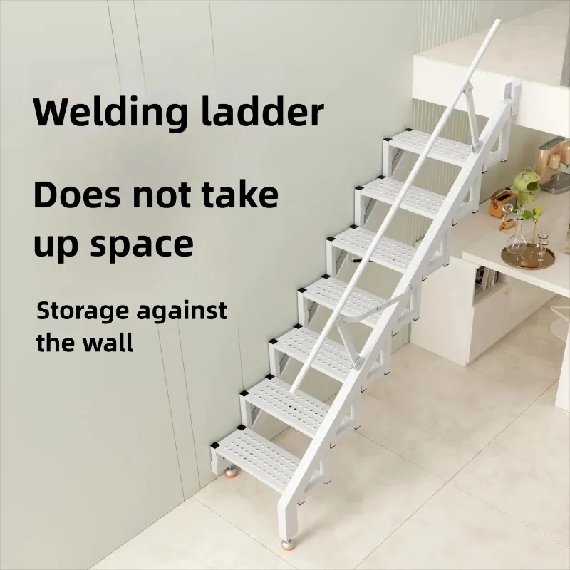 Modern Design Indoor-Outdoor Folding Aluminum Alloy Wall Folding Staircase Custom Stair Wall Storage Invisible Ladder for Villa