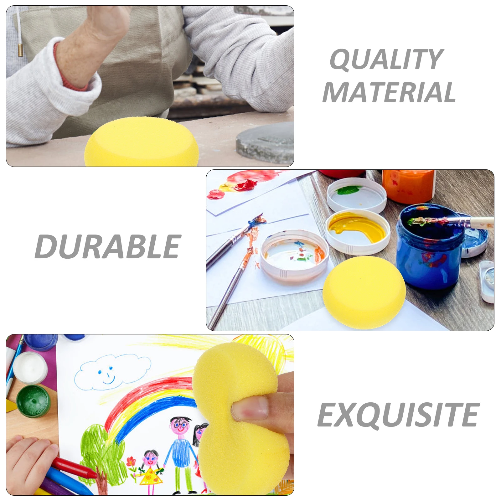 

10Pcs Premium Round Painting Sponges For Kids Art Creativity Drawing Tools