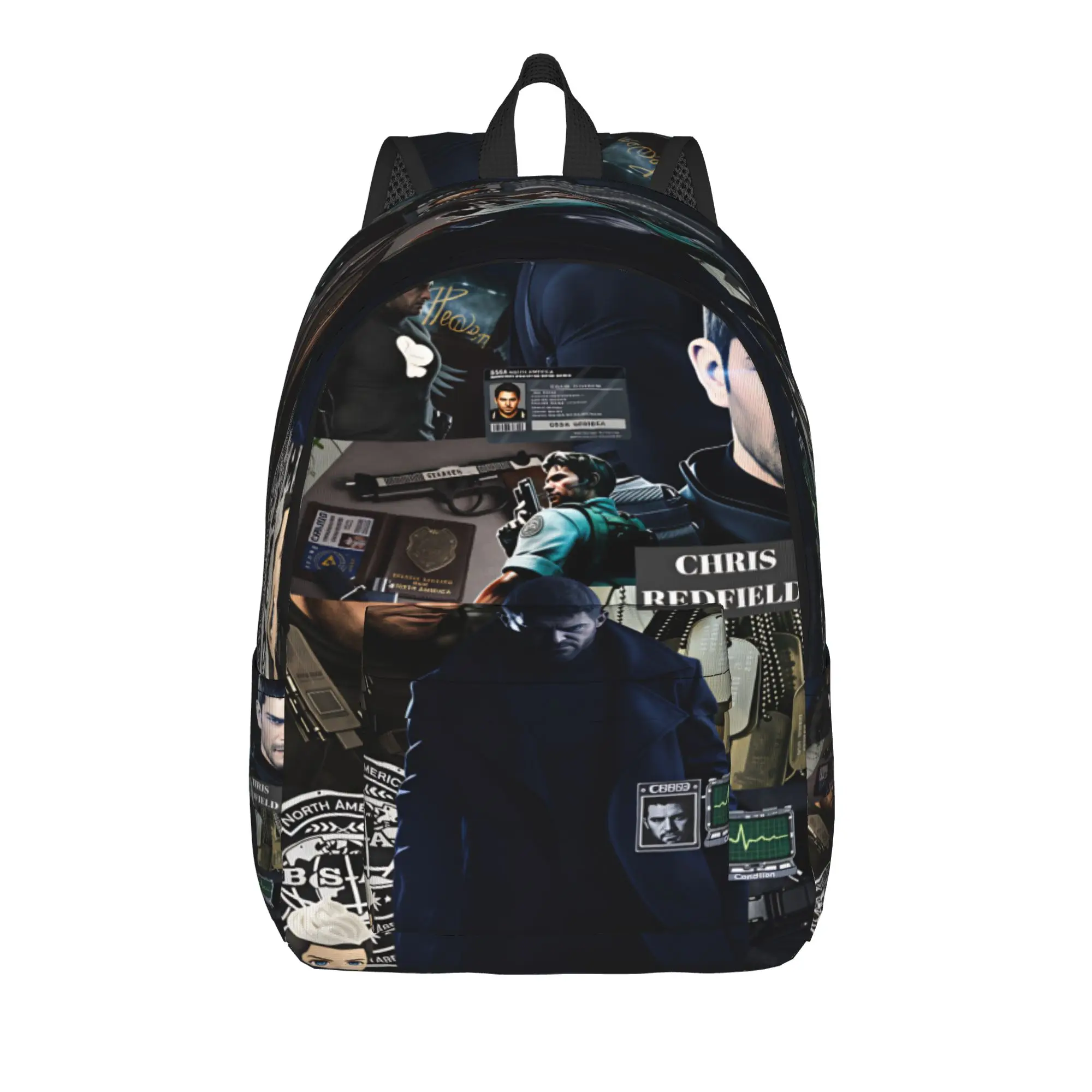 Chris Redfield Resident Evil Backpack  Girl Polyester Workout Backpacks Soft Casual School Bags Rucksack