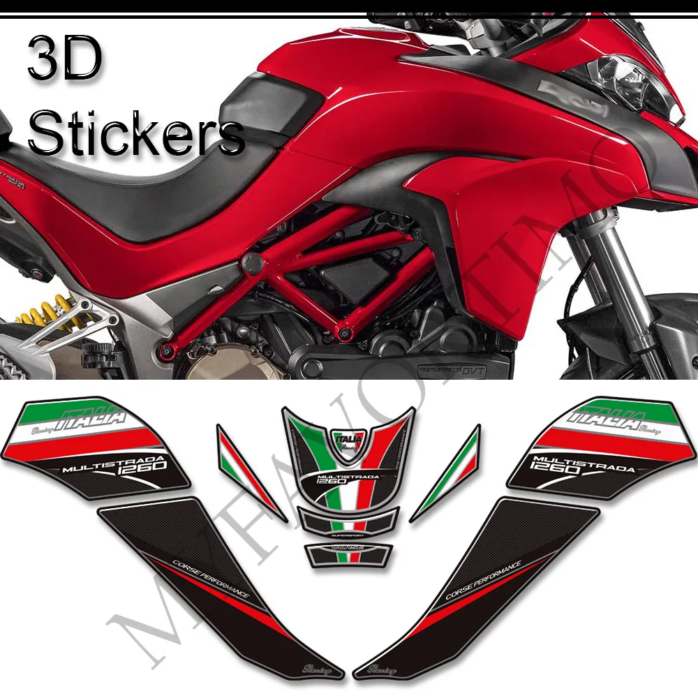 Untuk Ducati MULTISTRADA 1260 S 1260 S stiker sepeda motor stiker tangki bantalan samping grip Kit minyak bahan bakar Gas pelindung lutut