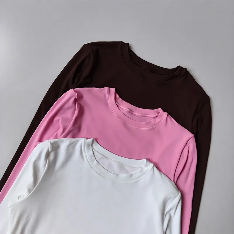 Damen-Langarm-Yoga-T-Shirt, schnelltrocknendes Sport-Top, Workout-T-Shirt, Laufshirt, sexy Bauchfreies Fitness-Gym-Shirt, Sportbekleidung – Detail 10