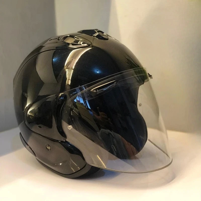 

3/4 Open Face Helmet VZ-RAM Motorcycle Helmet Bright Black Summer Jet Scooter Motobike Half Helmets Cascos Para Moto