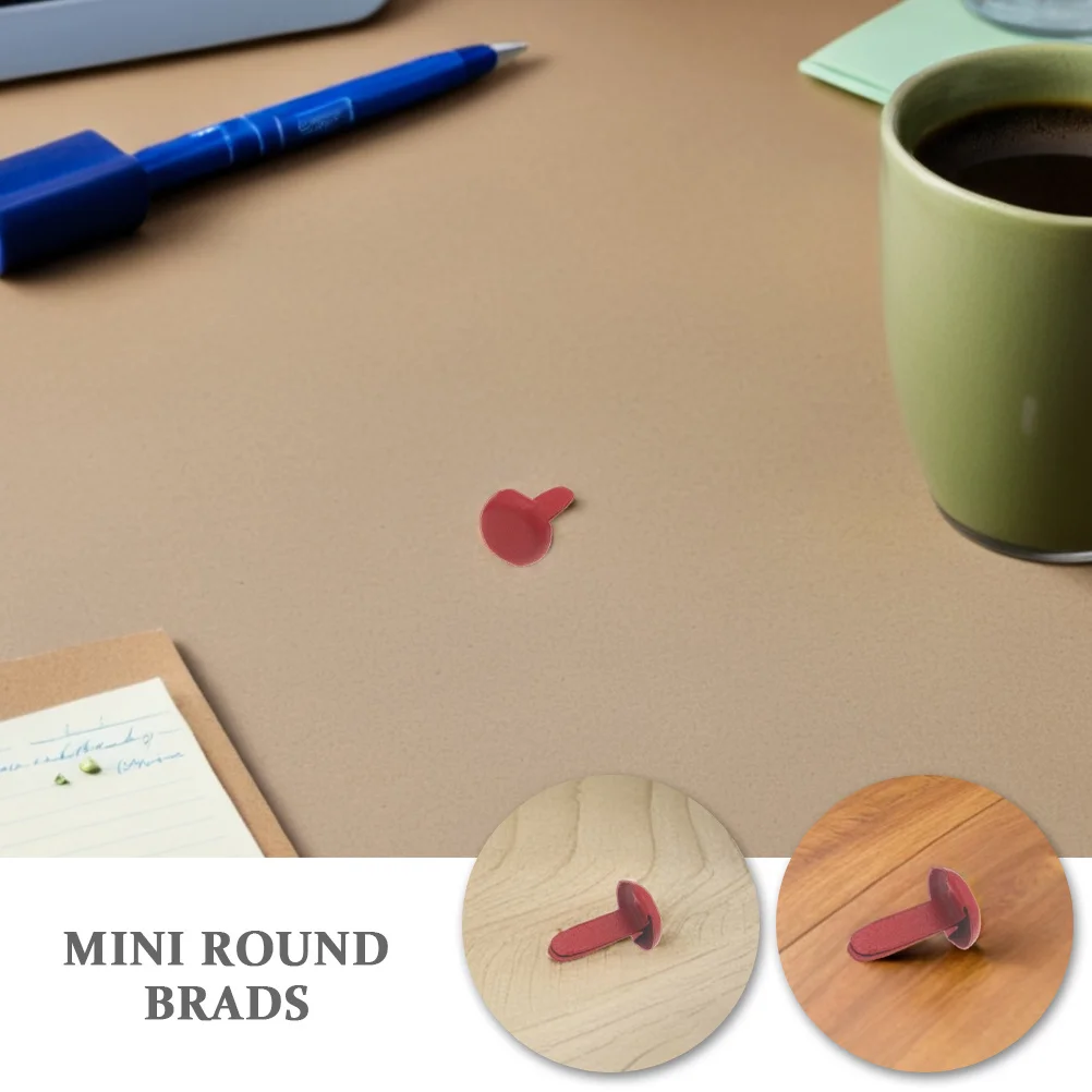 100Pcs Mini Random Color Two-Legged Horn Nails Split Design Scrapbooking Paper Craft Stamping DIY Kids Handmade