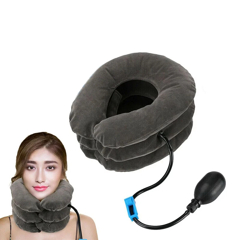 Adjustable Neck Traction Device Three-layer Inflatable Neck Stretcher Portable Neck and Shoulder Support Bracket