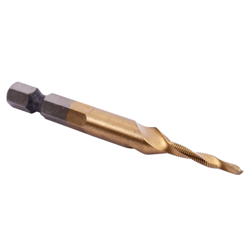 A98E-6Pcs HSS Titanium M3 - M10 مزيج عرافة Deburr غاطسة الحنفية مثقاب مجموعة