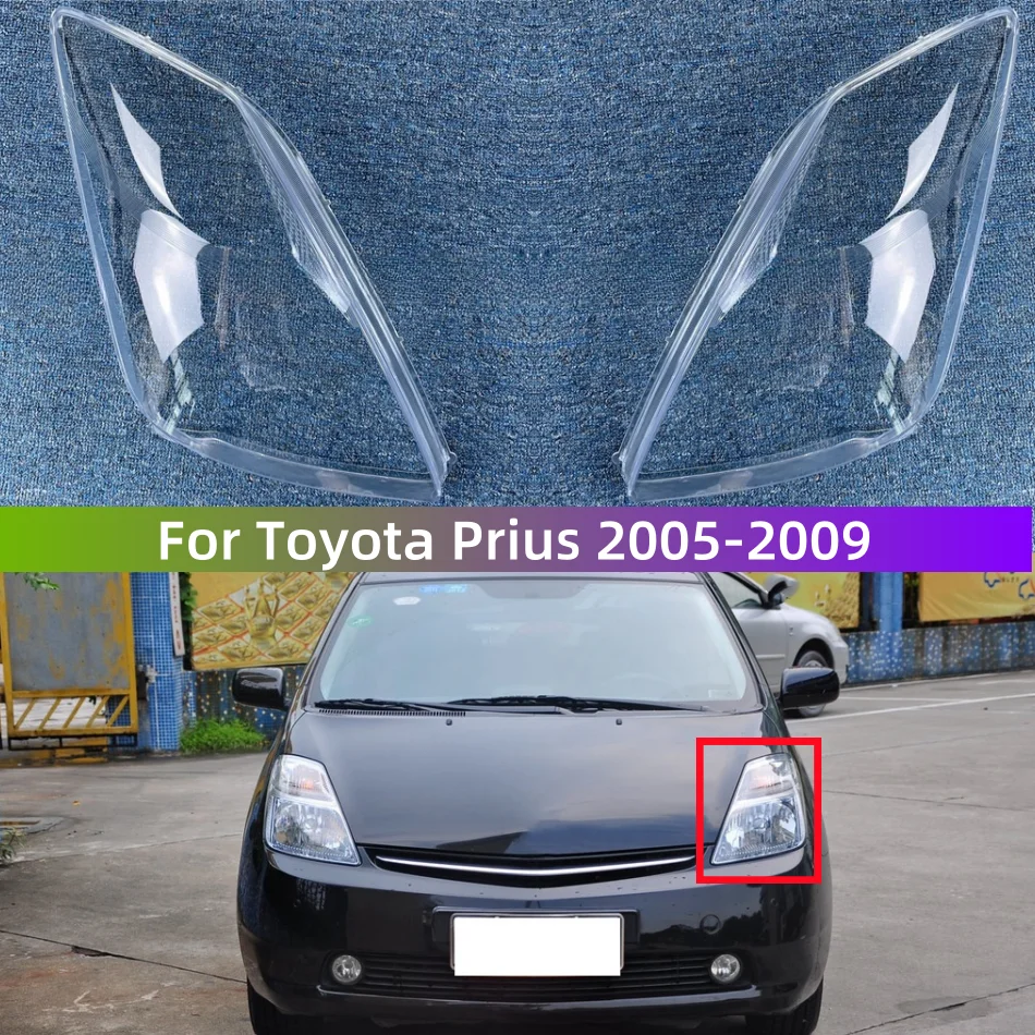 トヨタ-プリウス-2005-2006-2007-2008-2009-車用品-ヘッドライトレンズ-透明pcプラスチック原料使用
