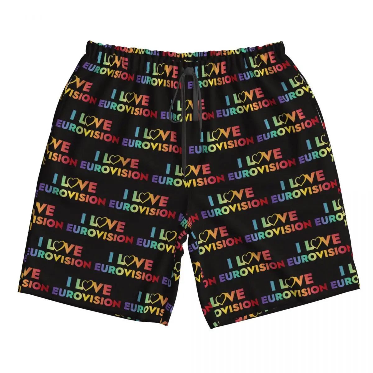 

I Love Eurovision - Rainbow Pattern Trunks Beach Board Shorts Casual Quick Dry Swimming Summer Men Pants