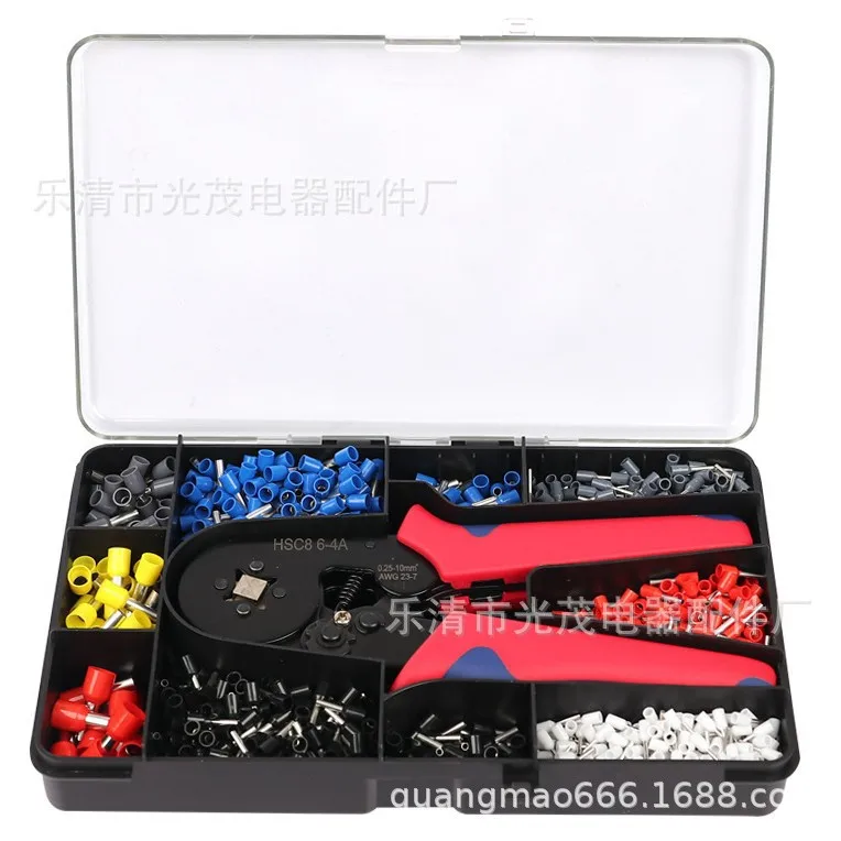 

Tube Terminal Crimping Tools Ferrule Crimping Pliers HSC8 6-4 0.25-10mm² 23-7AWG 6-6 0.25-6mm² Electrician Clamp Sets Wire Tips