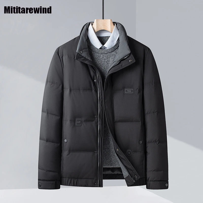 New Winter Men's Jacket Business Casual Light Down Jacket Stand Collar Black Short Down Coats Warm Clothing Fashion Puffer Coat