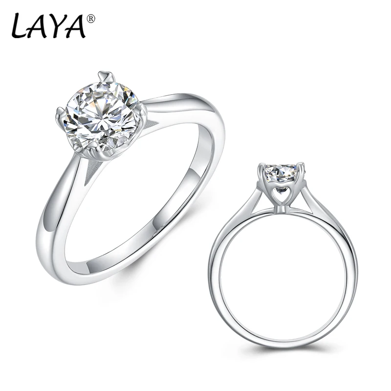 

LAYA 1CT D Color VVS1 Moissanite 100% 925 Sterling Luxury Hot Selling Sterling Silver Heart Rings for Women Wedding Engagement