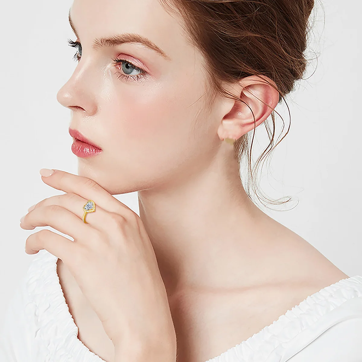 Zertifizierte 2-Karat-Herz-Moissanit-Ringe für Damen, Luxus 925 Silber, süßer Schmuck, besteht den Diamanttest, Geschenk einer berühmten Marke. – Detail 5