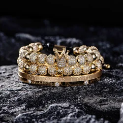 8mm Micro Pave CZ Round Braided Macrame Handmade Men Customized Jewelry
