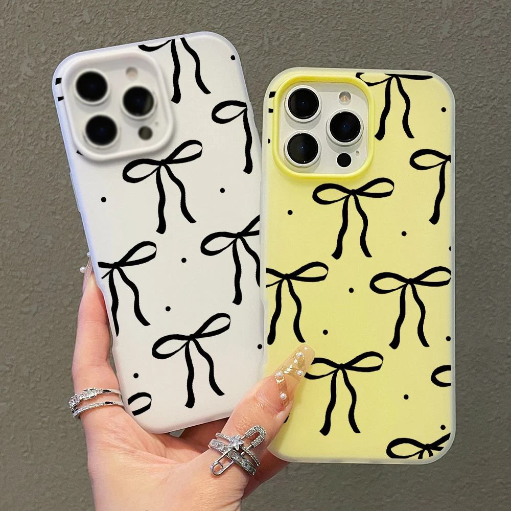 INS Big Black Bow Pattern SIlicone Phone Case For Xiaomi 14T 15T Pro Xiaomi Mi 11 Lite 5G Xiaomi 17 pro max Shockproof TPU Cover - view 4