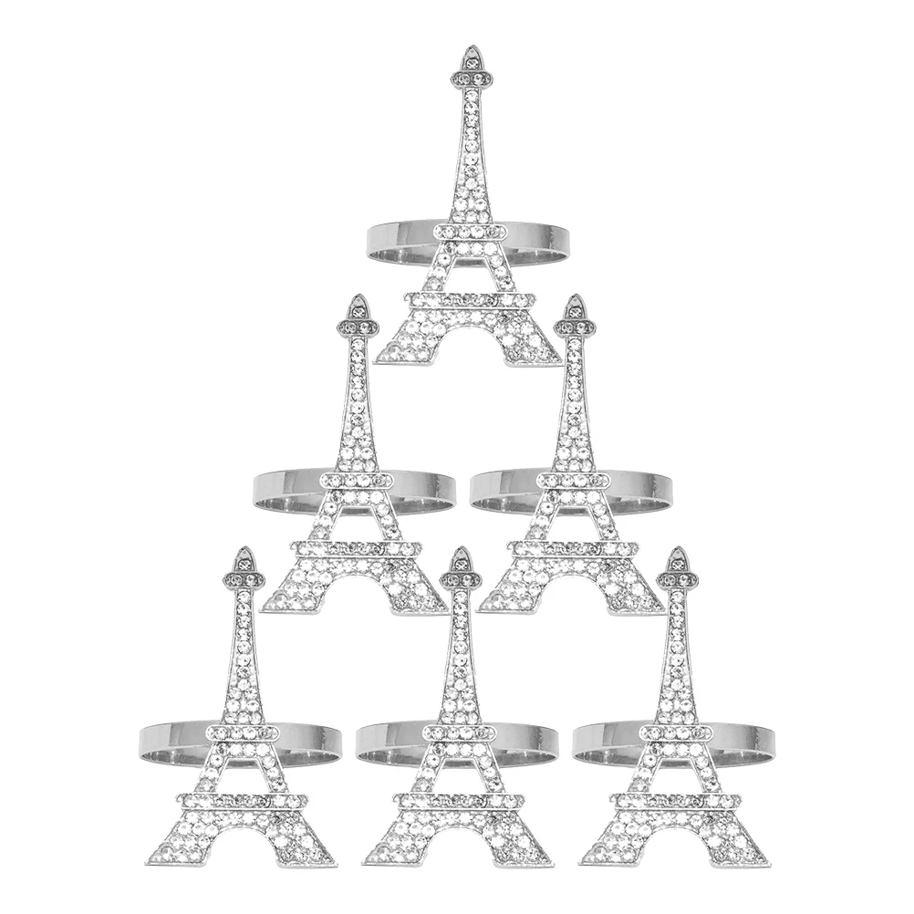 

6 Pcs Ring Alloy Serviette Wear resistant Decorative Chic Napkin Buckle Delicate Banquet Reusable Party Hotel Wedding