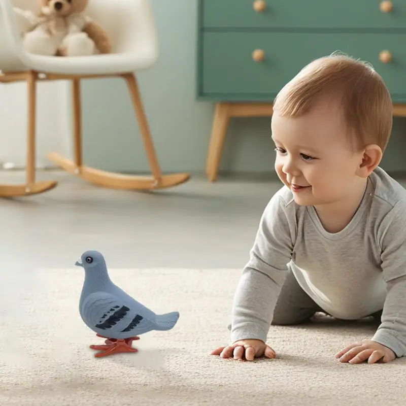 Crianças brinquedos de corda simulação pombo relógio brinquedo criança pombo brinquedos wind-up animal pombo brinquedos para crianças meninos casa ao ar livre