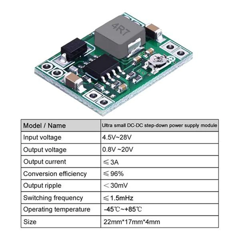 5Pcs Mini MP1584EN DC-DC Buck Converter Adjustable Power Supply Module 24V To 12V 9V 5V 3V Reduced Voltage Regulator