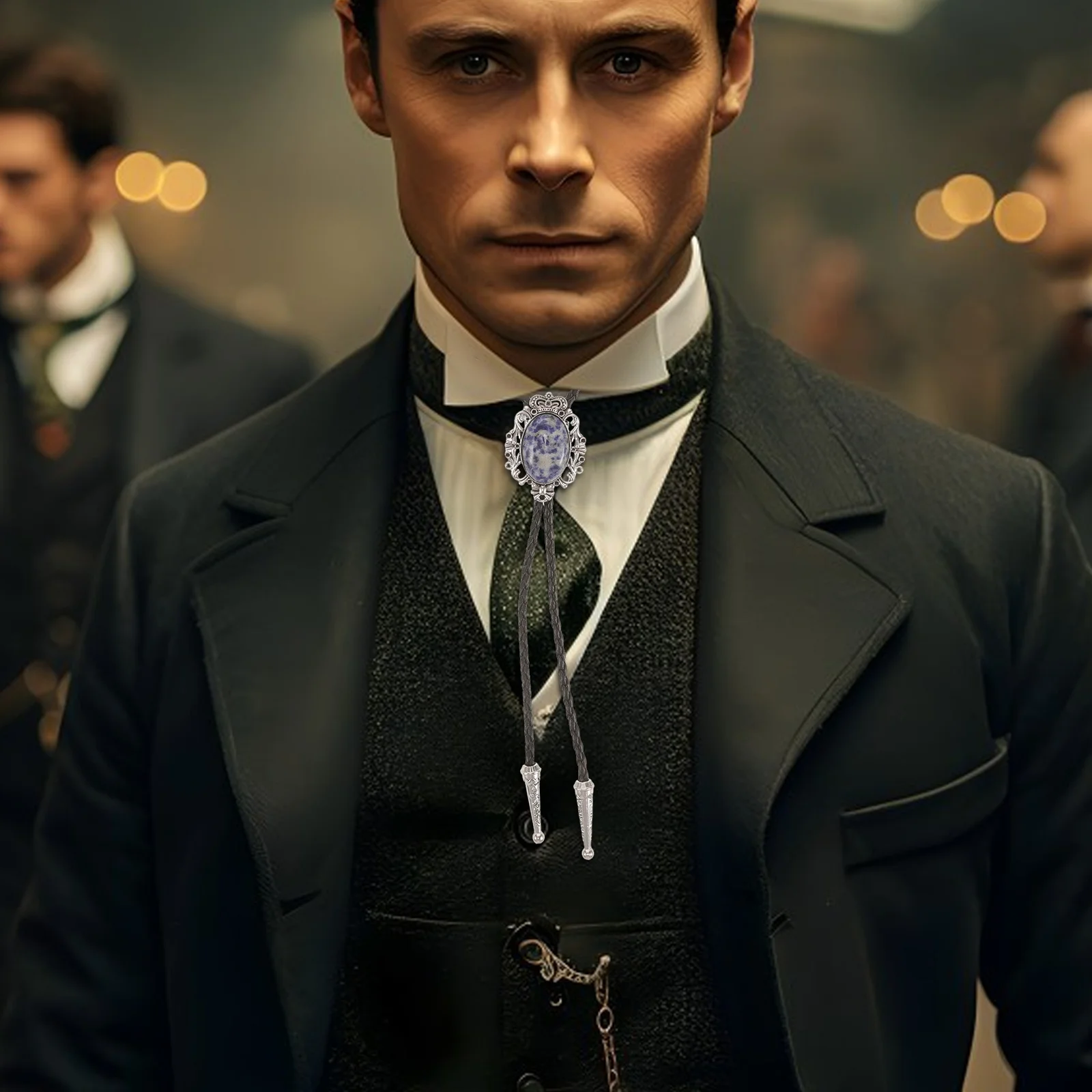 グリーンターコイズボロタイ男性用ウエスタンヴィンテージカウボーイネクタイ Pu コードユニセックスメンズボロタイウエスタン男性