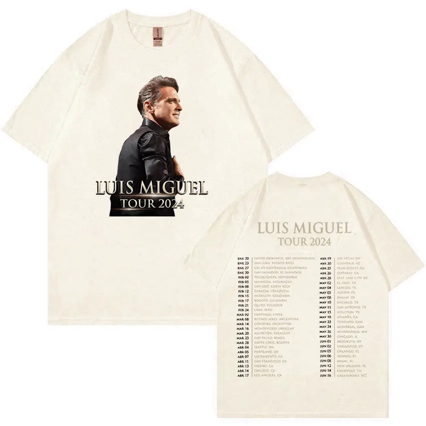 Singer Luis Miguel Tour 2024 New T Shirt Men\'s Women Hip Hop Oversized Cotton T-shirts Retro Fashion Harajuku T-shirt Streetwear