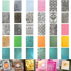 1pc 3D Embossing Folder Forest Flower Shell Border Abstract Texture Doodle Pattern for DIY Book Cover Making Card Background