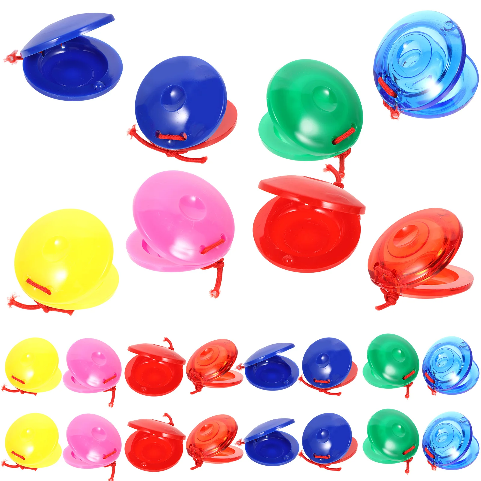 24 Uds castañuelas de plástico juguetes infantiles música para niños Mini instrumentos musicales percusión preescolar