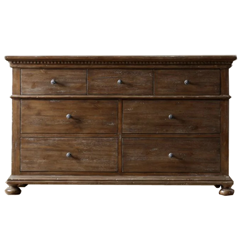 Black walnut seven bucket cabinet, raw wood, white wax wood porch cabinet, all solid wood bedroom storage cabinet