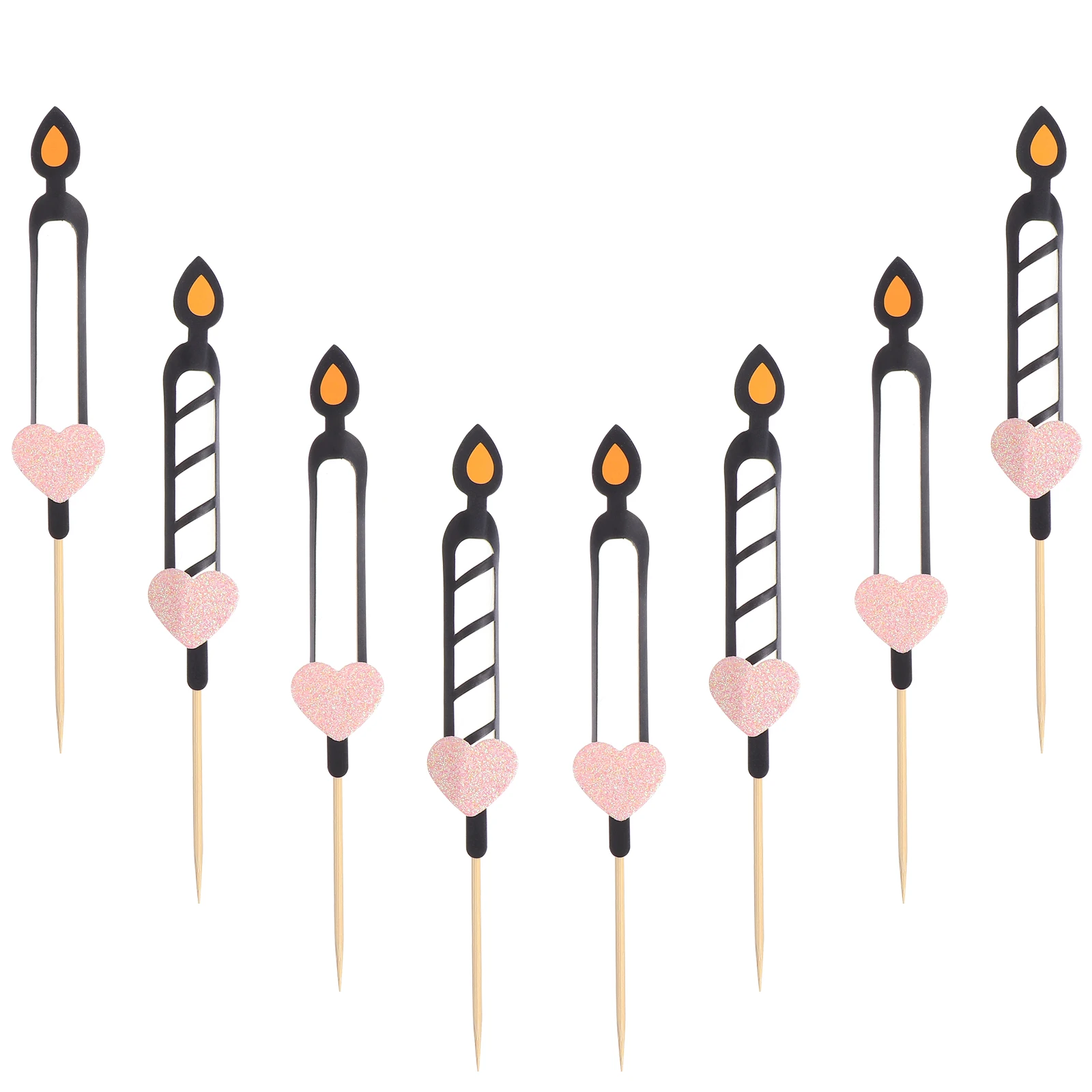 

8 Pcs Decorative Acrylic Wood Paper Picks Party Style Cupcake Toppers Cake Cupcake naments Picks Cake Decoration