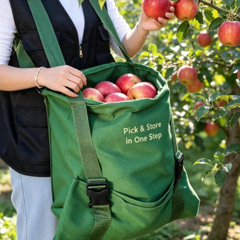 Fruit Picking Bag Canvas Harvest Sack Orchard Fruit Picker Tool Tree Unloading Pouch Apple Picking Large Capacity Portable Gear