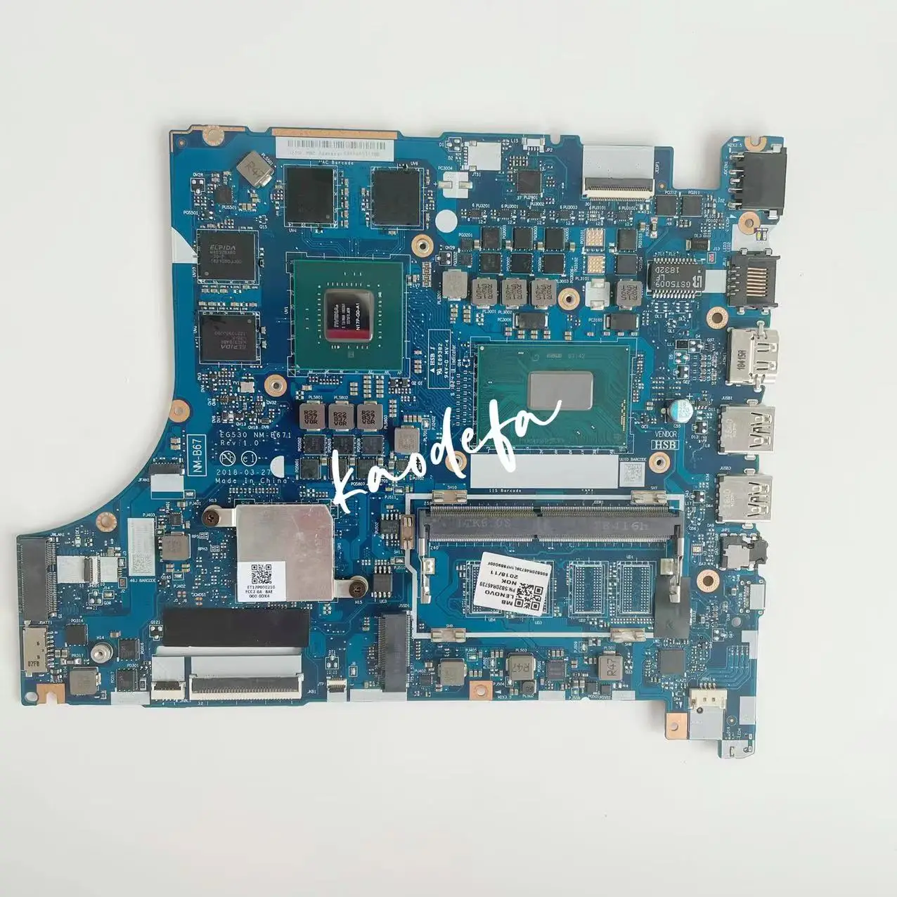 Imagem -03 - Placa-mãe do Portátil para Ideapad Eg530 Nm-b671 33015ich i5 i7 8o Gpu N17p-g0-a1 2g Fru:5b20r46739 5b20r46736 5b20r46738