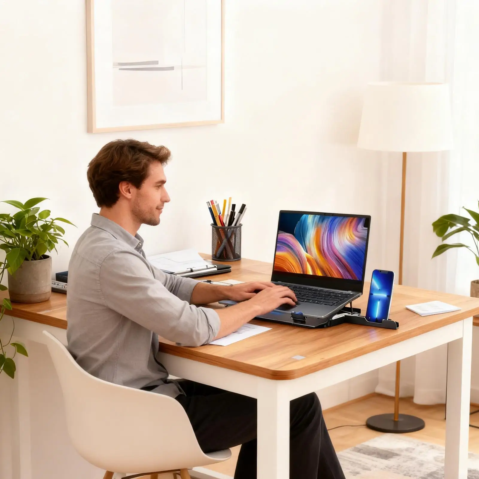 

Laptop Cooler Anti-Slip Heat Reduction Laptop Cooler Cooling Pad For Desk Work Meeting Travel Office Bedroom