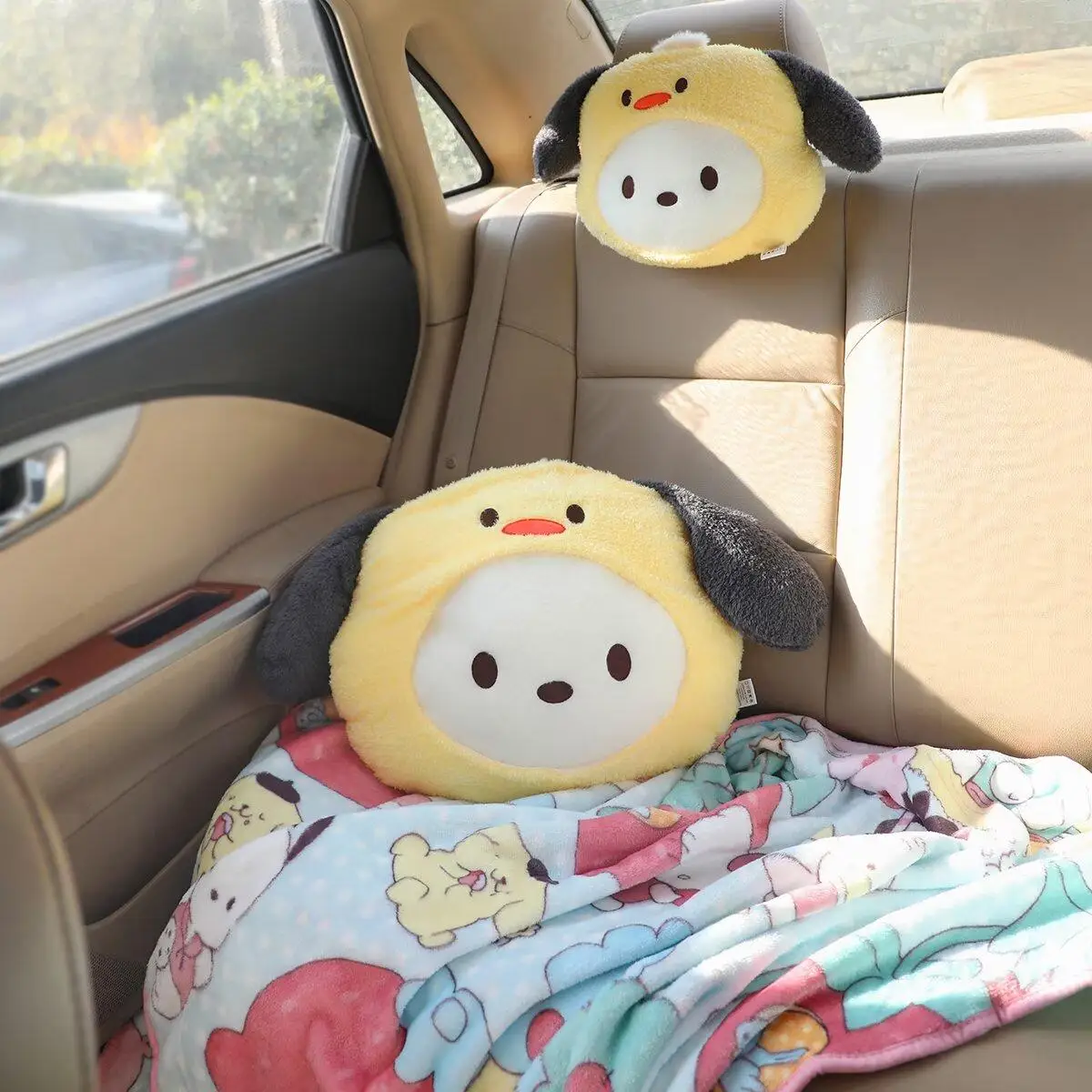 Sanrio My Melody Hello Kitty cojín trasero Pom Purin almohada Kuromi Hangyodon sofá cama decoración almohada abrazo peluches regalos de navidad