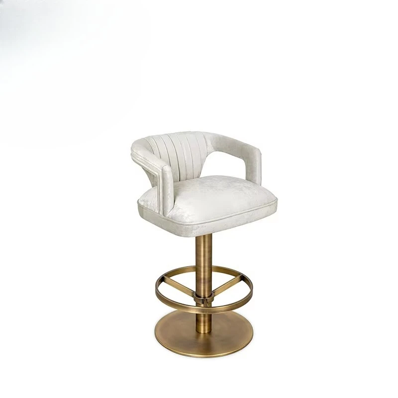Bar furniture Velvet upholstered bar stools Stainless steel bar chairs