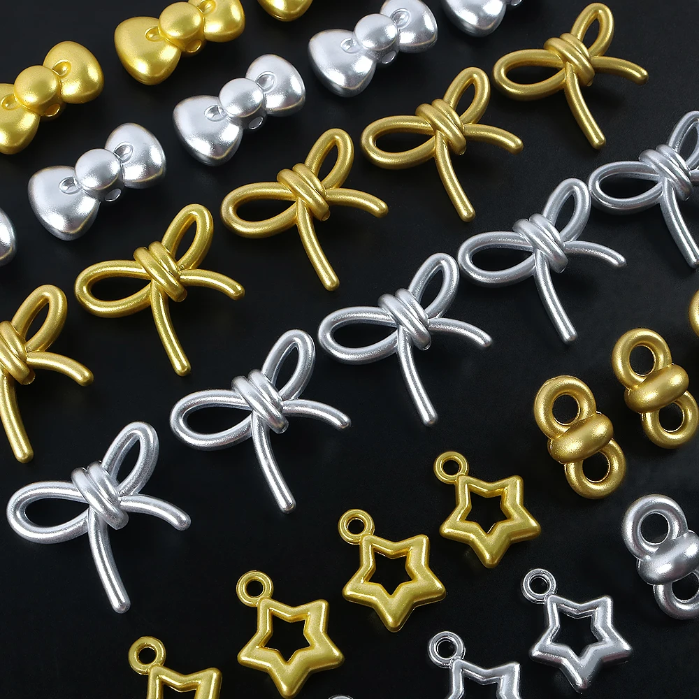 

1Pcs Alloy Bow Shape Eight Character Buckle Loose Beads Pendant For Jewelry Making DIY Bracelets Necklaces Key Chain Supplies