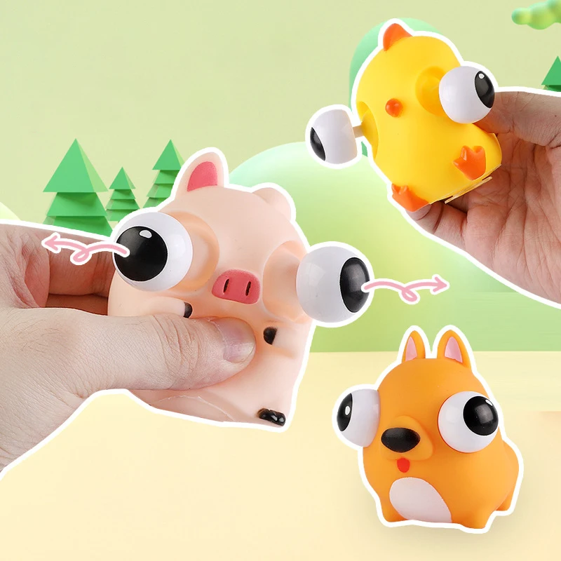 Cute Funny Reduce Pressure Big Eyes Animals Tricky Animals Toy Antistress Popping Out Eyes Toy Adult Children Stress Relief Gift