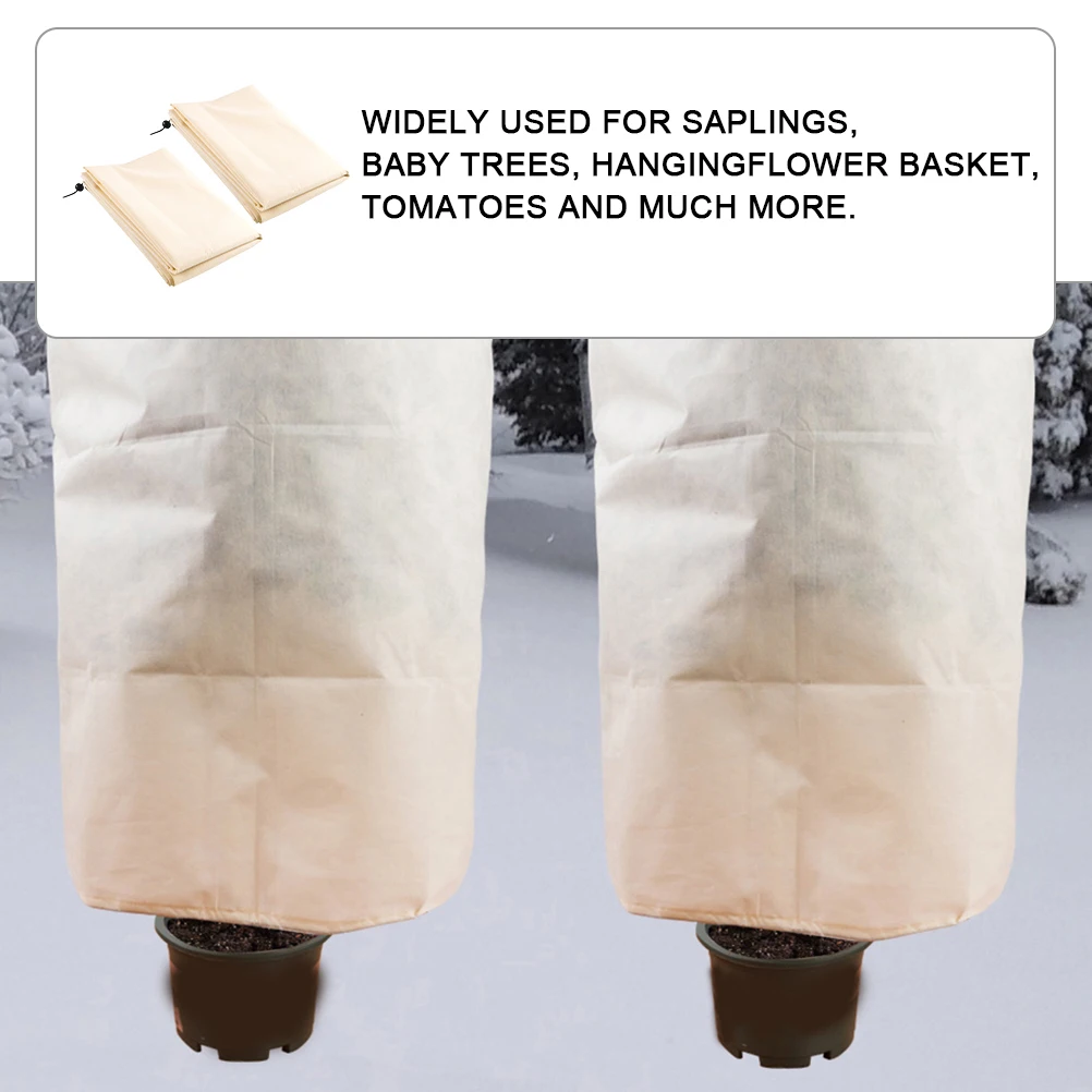 

2Pcs Plant Frost Protection Covers Non-Woven Cold-Proof Garden Cover for Winter Shrubs Roses Tomatoes Winter Plant Cover