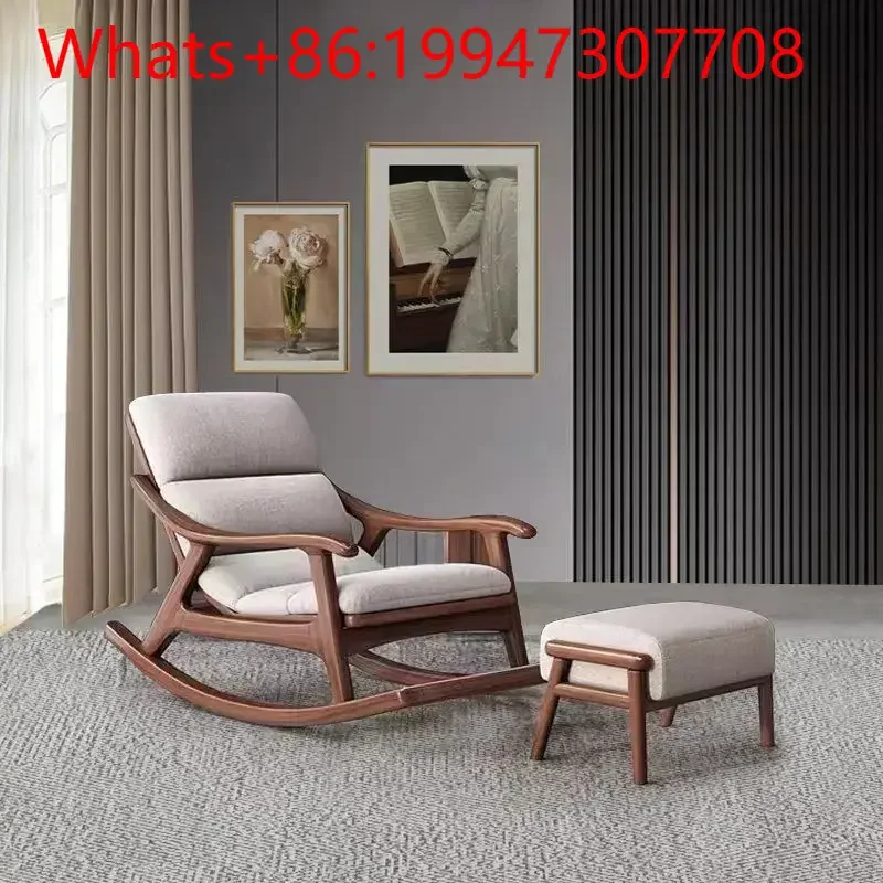 

Chinese solid wood rocking chair casual new rocking adult home recliner living room balcony lazy nap single chair