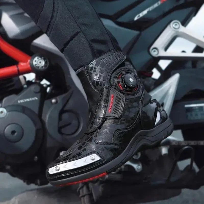 Jg wolf-メンズ防水バイクシューズ、バイカーブーツ、モーター
